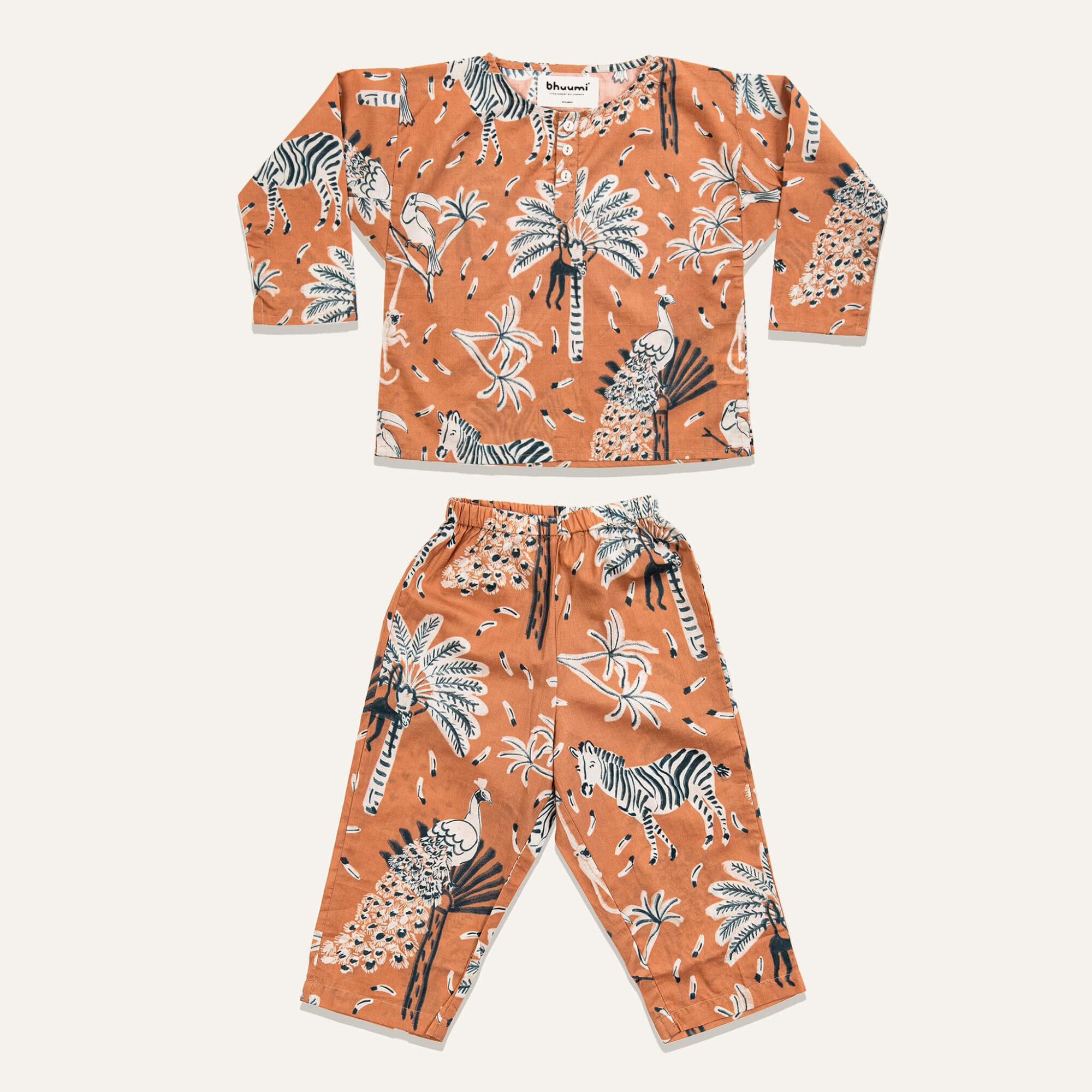Bhuumi® Jungle Kid Set - Organic Cotton - Brandied Melon
