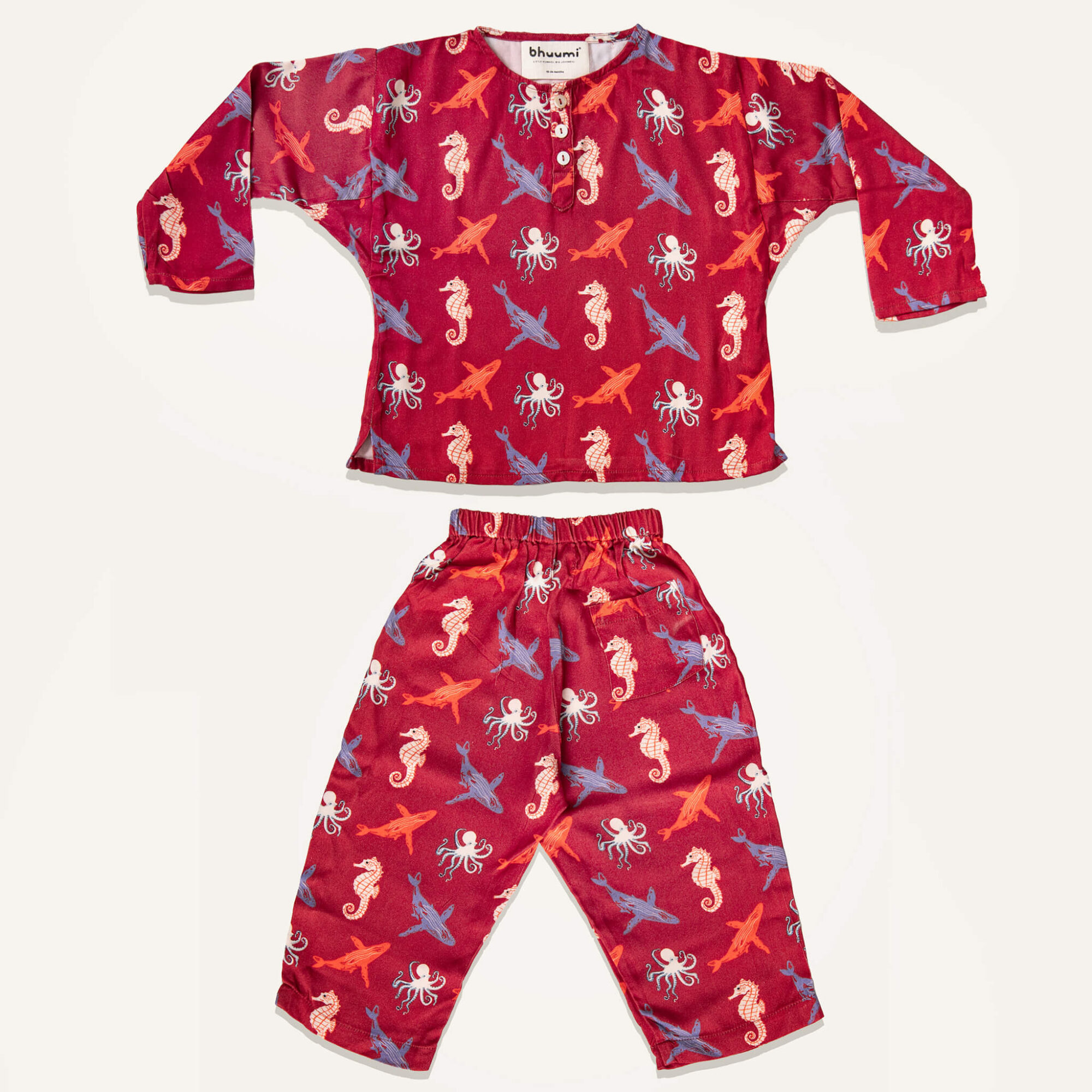Bhuumi® Ocean Kid Set - Natural Bamboo - Bordeaux