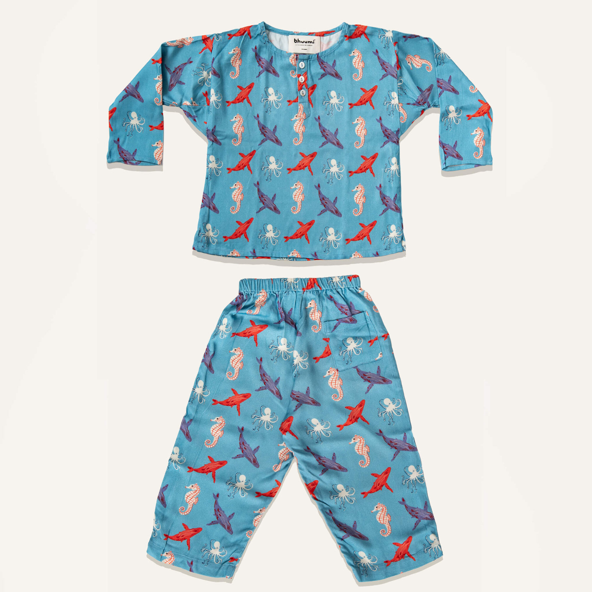 Bhuumi® Ocean Kid Set - Natural Bamboo - Light Blue